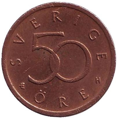 Монета 50 эре. 2005 год, Швеция.