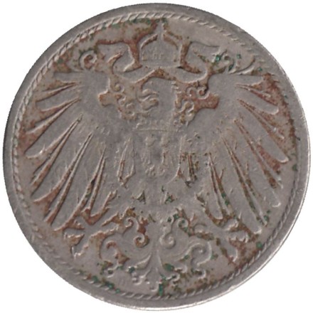 Монета 10 пфеннигов. 1905 год (D), Германская империя.