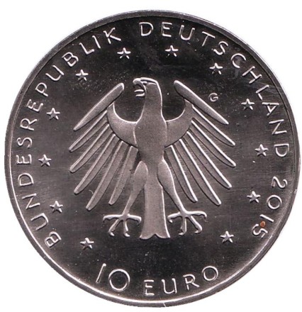 Монета 10 евро. 2015 год, Германия. 500 лет со дня рождения Лукаса Кранаха Младшего.