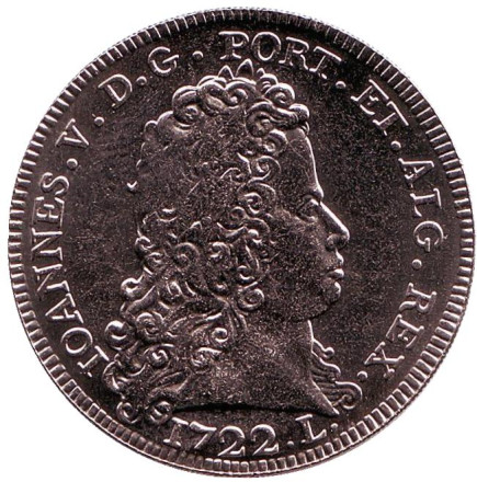 Монета 5 евро, 2012 год, Португалия. Песа 1722 года короля Жуана V, Нумизматические сокровища Португалии.