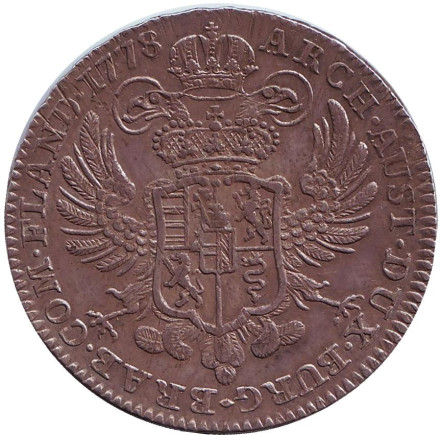 Монета 1 кроненталер. 1778 год, Австрийские Нидерланды. Монета 1 кроненталер. 1778 год, Австрийские Нидерланды.