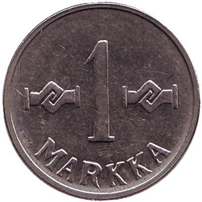 Монета 1 марка. 1960 год, Финляндия.