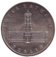 Монета 5 марок. 1987 год, ГДР. 750 лет Берлину – Красная Ратуша. Монета 5 марок. 1987 год, ГДР. 750 лет Берлину – Красная Ратуша.