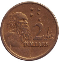 Монета 2 доллара. 1998 год, Австралия. Старейшина аборигенов. Монета 2 доллара. 1998 год, Австралия. Старейшина аборигенов.
