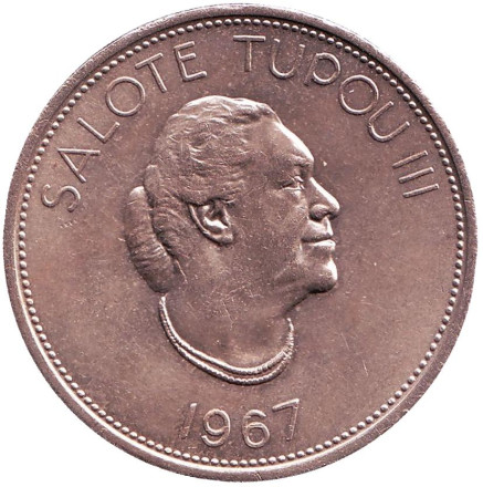 Монета 1 паанга. 1967 год, Тонга. Салоте Тупоу III.