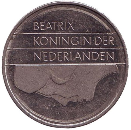 Монета 1 гульден. 1998 год, Нидерланды. Монета 1 гульден. 1998 год, Нидерланды.