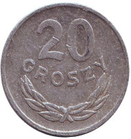Монета 20 грошей. 1979 год, Польша. Монета 20 грошей. 1979 год, Польша.
