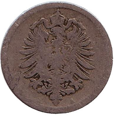 Монета 5 пфеннигов. 1876 год (А), Германская империя.