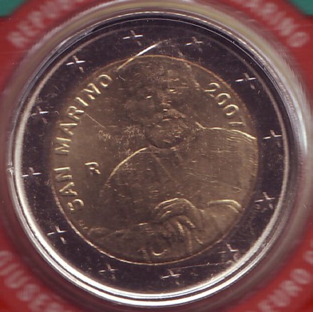 Монета 2 евро. 2007 год, Сан-Марино. (в буклете) 200 лет со дня рождения Джузеппе Гарибальди. Монета 2 евро. 2007 год, Сан-Марино. (в буклете) 200 лет со дня рождения Джузеппе Гарибальди.