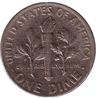 Монета 10 центов. 1970 (D) год, США. Рузвельт.