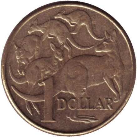 Монета 1 доллар. 2011 год, Австралия. Кенгуру.