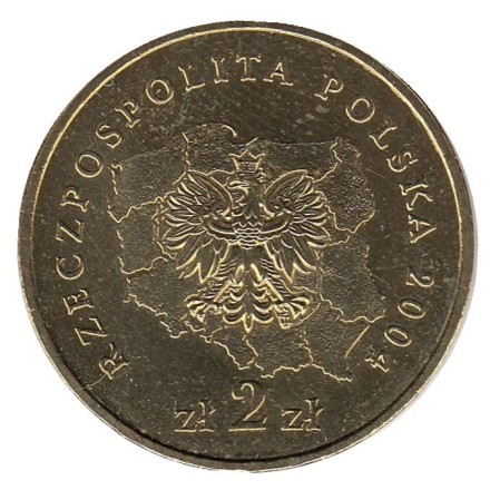 Монета 2 злотых, 2004 год, Польша. Подляское воеводство. Монета 2 злотых, 2004 год, Польша. Подляское воеводство.