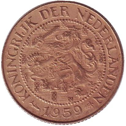 Монета 1 цент. 1959 год, Суринам.