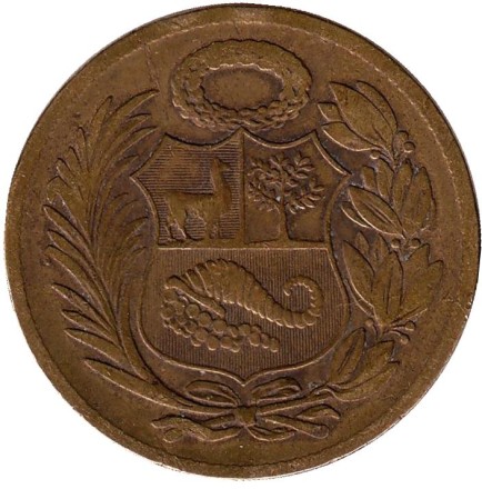 Монета 1 соль. 1955 год, Перу.