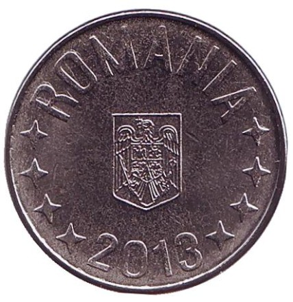 Монета 10 бани. 2013 год, Румыния. UNC. Монета 10 бани. 2013 год, Румыния. UNC.