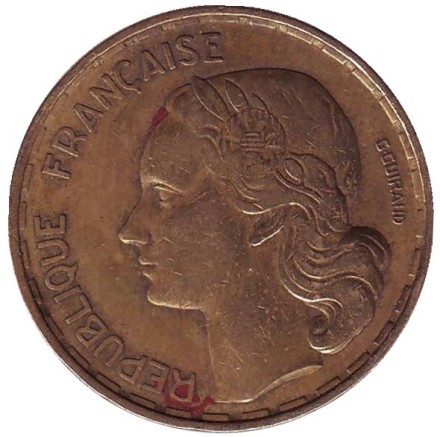 Монета 50 франков. 1952 год, Франция. (Без отметки монетного двора)