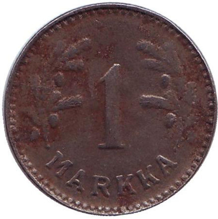 Монета 1 марка. 1948 год, Финляндия. 