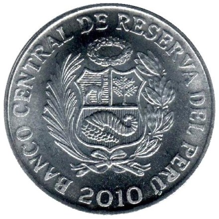 Монета 1 сентим. 2010 год, Перу. Монета 1 сентим. 2010 год, Перу.