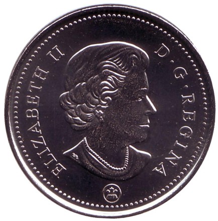 Монета 5 центов. 2018 год, Канада. Бобр. Монета 5 центов. 2018 год, Канада. Бобр.