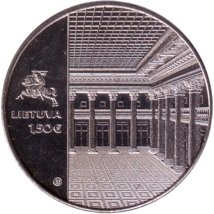 Монета 1,5 евро. 2022 год, Литва. 100 лет Банку Литвы.