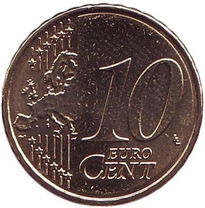 Монета 10 центов. 2016 год, Мальта. Монета 10 центов. 2016 год, Мальта.