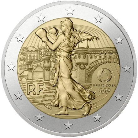 Набор из 5 монет номиналом 2 евро в коинкартах. 2023 год, Франция. XXXIII летние Олимпийские игры, Париж 2024. Набор из 5 монет номиналом 2 евро в коинкартах. 2023 год, Франция. XXXIII летние Олимпийские игры, Париж 2024.