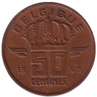 Монета 50 сантимов. 1965 год, Бельгия. (Belgique) Монета 50 сантимов. 1965 год, Бельгия. (Belgique)