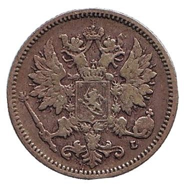 Монета 25 пенни. 1897 год, Финляндия в составе Российской Империи. Монета 25 пенни. 1897 год, Финляндия в составе Российской Империи.