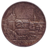 Монета 200 крон. 1980 год, Норвегия. 35 лет освобождению. Монета 200 крон. 1980 год, Норвегия. 35 лет освобождению.