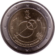 Монета 2 евро. 2023 год, Италия. 100 лет Военно-воздушным силам. Монета 2 евро. 2023 год, Италия. 100 лет Военно-воздушным силам.