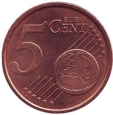 Монета 5 центов, 2002 год, Португалия.