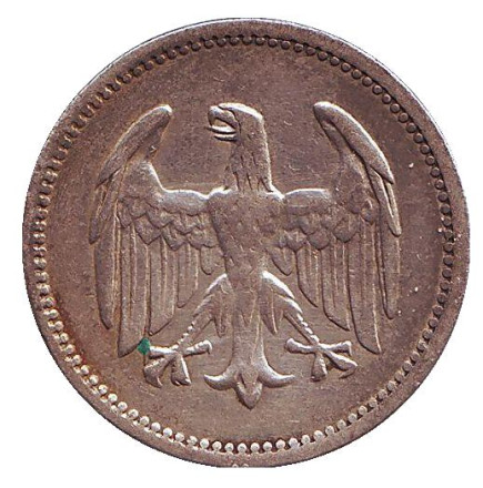 Монета 1 марка. 1924 год (A), Веймарская республика. Монета 1 марка. 1924 год (A), Веймарская республика.