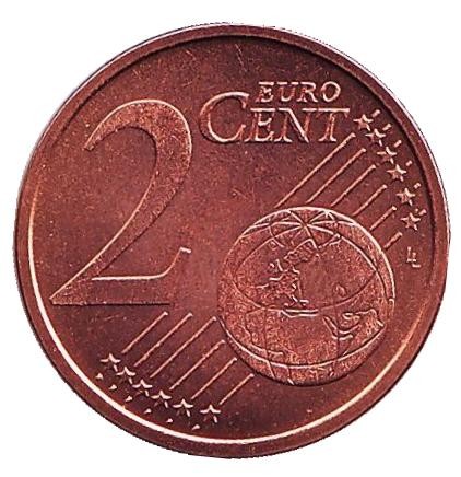 Монета 2 цента. 2004 год, Италия. Монета 2 цента. 2004 год, Италия.