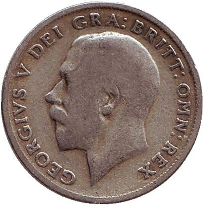 Монета 6 пенсов. 1922 год, Великобритания. Монета 6 пенсов. 1922 год, Великобритания.