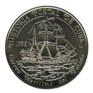 Монета 1 песо, 1992 год, Куба. Почтовый корабль. Монета 1 песо, 1992 год, Куба. Почтовый корабль.