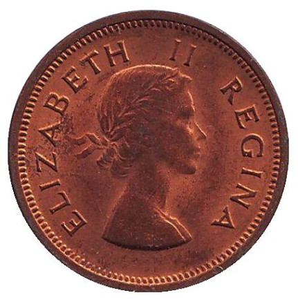 Монета 1/4 пенни (фартинг). 1957 год, ЮАР. Из обращения. Птицы. Монета 1/4 пенни (фартинг). 1957 год, ЮАР. Из обращения. Птицы.