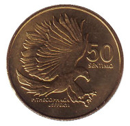 Монета 50 сентимо, 1993 год, Филиппины. UNC. Филиппинский орел. Монета 50 сентимо, 1993 год, Филиппины. UNC. Филиппинский орел.