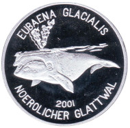 Монета 1 вона, 2001 год, Северная Корея. Северный гладкий кит. Монета 1 вона, 2001 год, Северная Корея. Северный гладкий кит.