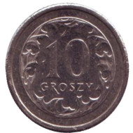 Монета 10 грошей. 2009 год, Польша. Монета 10 грошей. 2009 год, Польша.