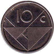 Монета 10 центов. 2009 год, Аруба. Монета 10 центов. 2009 год, Аруба.