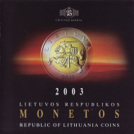 Набор монет Литвы (6 шт). 2003 год, Литва.  Набор монет Литвы (6 шт). 2003 год, Литва.