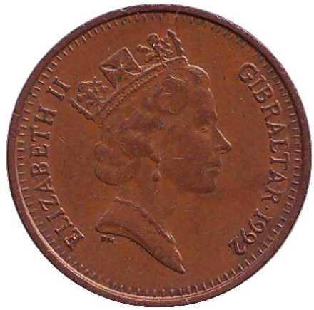 Монета 1 пенни. 1992 год, Гибралтар. Берберская куропатка. (AA). Монета 1 пенни. 1992 год, Гибралтар. Берберская куропатка. (AA).