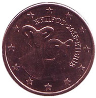 Монета 1 цент. 2015 год, Кипр. Монета 1 цент. 2015 год, Кипр.