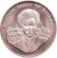 Монета 50 пенсов. 2000 год, Тристан-да-Кунья. 50-летие принцессы Анны. Монета 50 пенсов. 2000 год, Тристан-да-Кунья. 50-летие принцессы Анны.