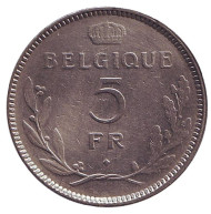 Монета 5 франков. 1936 год, Бельгия. (Belgique) Леопольд III. Монета 5 франков. 1936 год, Бельгия. (Belgique) Леопольд III.