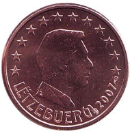 Монета 1 цент. 2007 год, Люксембург. Монета 1 цент. 2007 год, Люксембург.