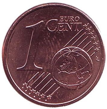 Монета 1 цент. 2007 год, Люксембург.