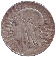 Ядвига. Монета 10 злотых. 1933 год, Польша.
