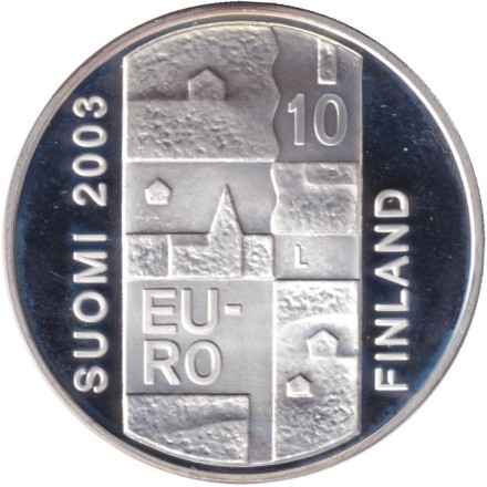 Монета 10 евро. 2003 год, Финляндия. 200 лет со дня смерти Андерса Чюдениуса.