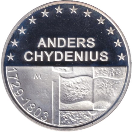 Монета 10 евро. 2003 год, Финляндия. 200 лет со дня смерти Андерса Чюдениуса.
